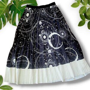 Astrology Pleated Skirt, Sz S-M